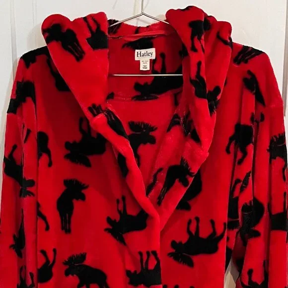 Hatley Moose Adult Fleece Robe - Picture 2 of 6